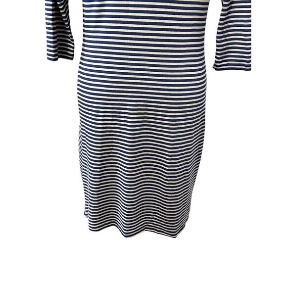Gilli Sheath Dress Knit Fabric Pullover Drape Neck Stripe Patterns Blue/Gray W L - Picture 6 of 7